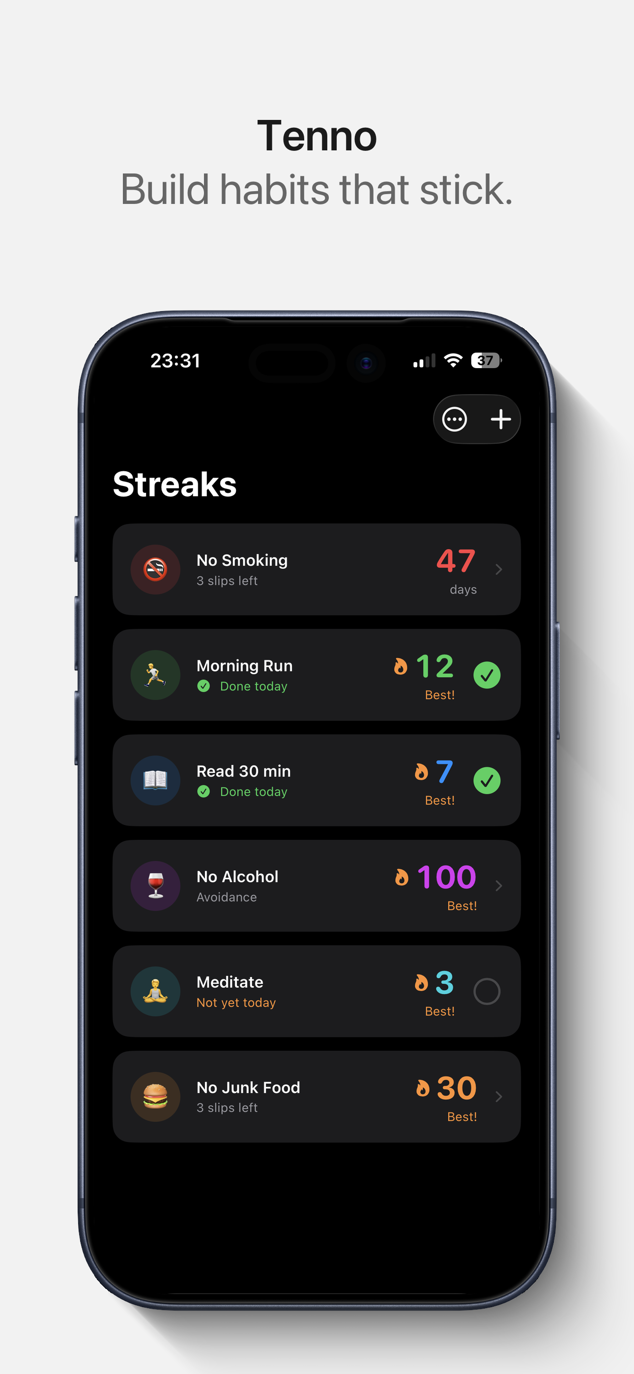 Tenno — Build habits that stick.